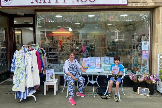 Amy with local author, Natasha Murray, at her shop, Natty Noo in Horsham town centre