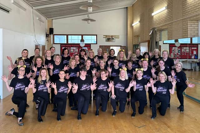 Charlotte Reader Dance’s Adult Tappers at their Tapathon event at Durrington High School 