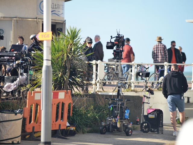 Filming on St Leonards seafront on October 6 2022.