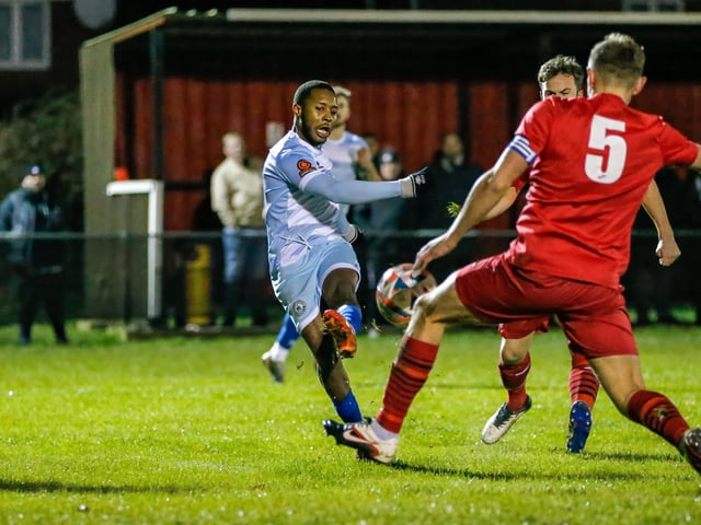 Action from Eastbourne Borough's 2-1 win at Wick in the Sussex Senior Cup