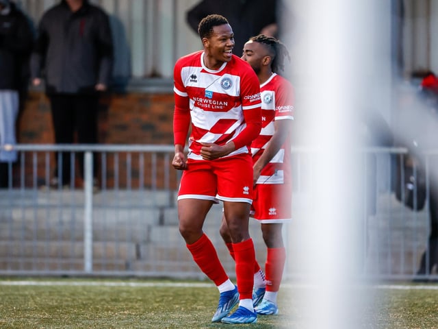 Action from Eastbourne Borough's vital win over Farnborough