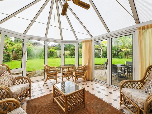 The conservatory is the perfect place to entertain.