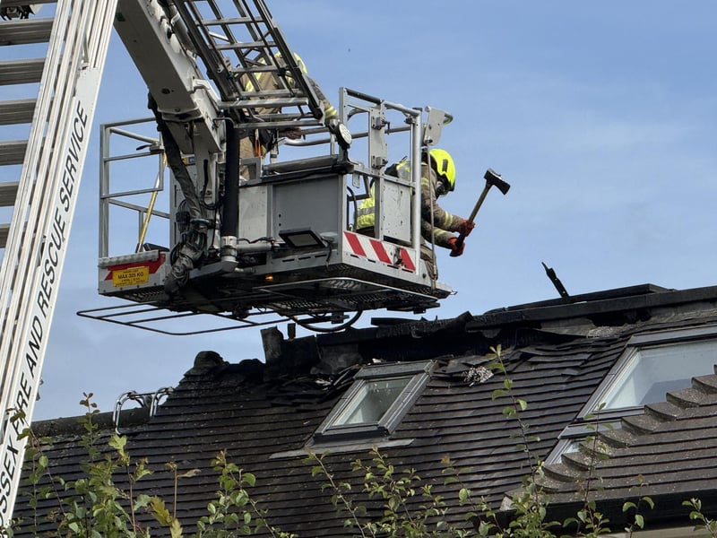 A fire engine at Gander Hill in Haywards Heath. Photo: Sussex News and Pictures