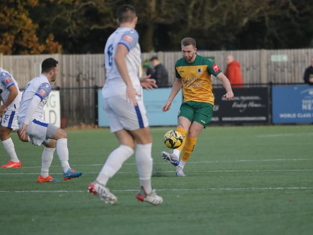 FA Trophy action between Horsham and AFC Totton