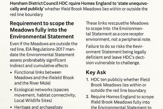 Ifield Brook Meadows Briefing Note for DC/25/1312