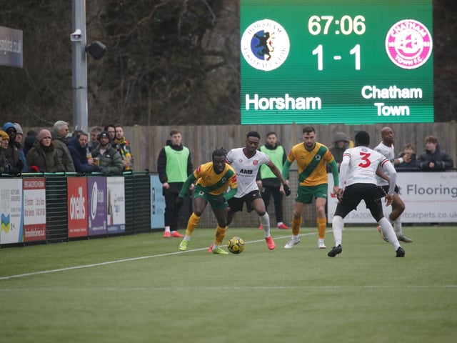 Promotion-chasing Horsham FC were held to a 1-1 draw at home by visiting Chatham Town