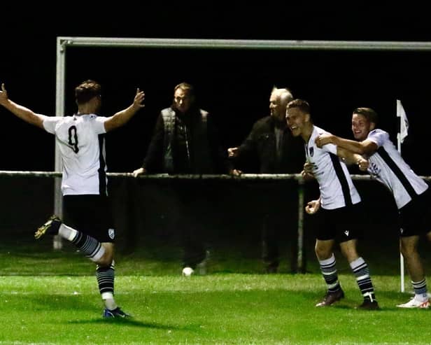 Bexhill in action against Newhaven - a match in which they led 3-2 late on but ended up losing 4-3 | Picture: Joe Knight