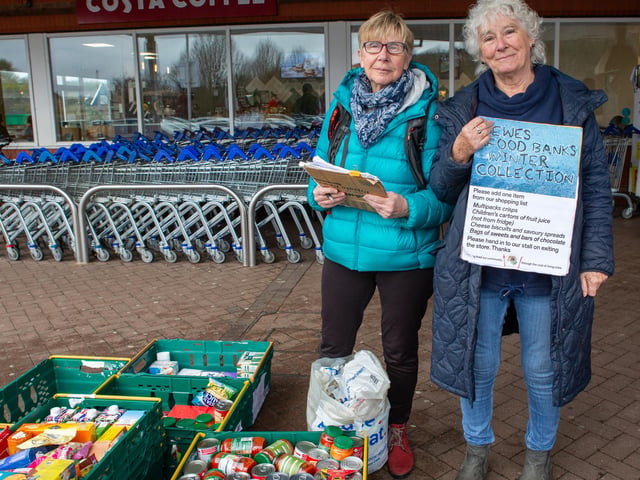 More than 8,000 items have been collected at the Lewes Food Banks Winter Collection