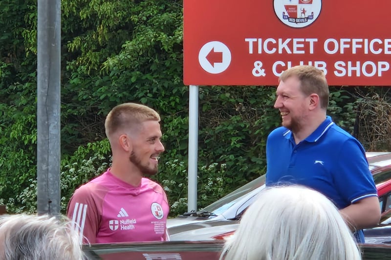 Crawley Town's players and staff left the Broadfield Stadium today to head off to Wembley. A number of fans turned up to wave them off and wish them good luck in the League Two play-off final where they face Crewe