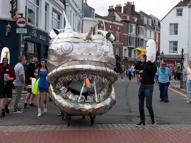 Hastings Old Town Carnival Week 2024: Pram Race. Photo by Frank Copper.