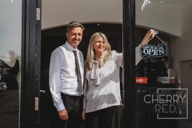 Vanity Flair Boutique owner Caroline Turner with her partner Daniel opening the shop in Ferring