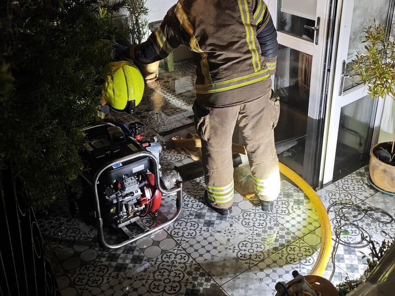 A number of properties in Littlehampton were flooded on February 18. Emergency services attended the scene. Picture: Eddie Mitchell
