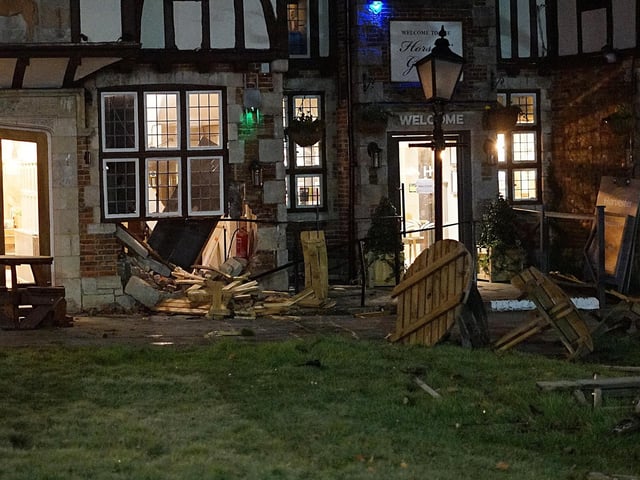 The scene of the collision
