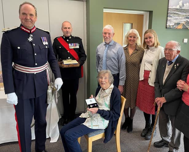 Valerie Wheddon, 90, received the Elizabeth Cross on Wednesday, April 17, in recognition of Marine Gareth Wheddon's sacrifice