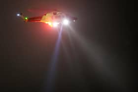 A Coastguard helicopter was filmed conducting a search off the coast in Brighton amid an emergency call-out overnight.
