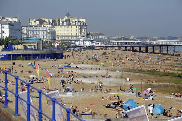 People enjoying the heatwave in Eastbourne (Photo by Jon Rigby)