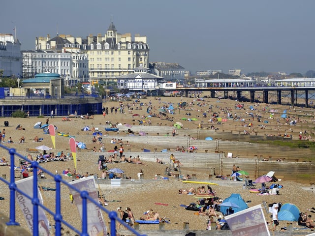 People enjoying the heatwave in Eastbourne (Photo by Jon Rigby)