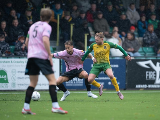 Horsham FC edged out Walton & Hersham 1-0 on a wet and windy afternoon at the Fusion Aviation Community Stadium