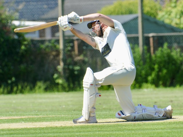 Action from Goring CC v Pagham CC in Division 3 West of the Sussex Cricket League