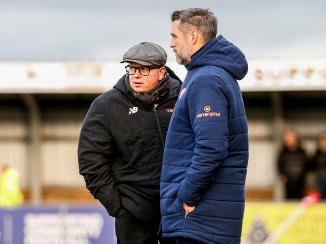Action from Eastbourne Borough's 2-0 home loss to Worthing in National South