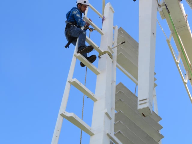 Jill Windmill in Clayton, Sussex, had her sweeps reattached on Saturday, October 8