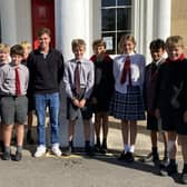 Charlie Tear with pupils at Westbourne House School | Picture supplied by WHS