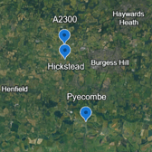 The closure has been in place, between the A2300 at Hickstead and the A273 at Pyecombe, while emergency resurfacing works are completed. Photo: Google Earth