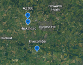 The closure has been in place, between the A2300 at Hickstead and the A273 at Pyecombe, while emergency resurfacing works are completed. Photo: Google Earth