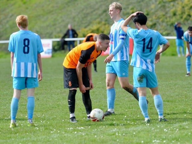 Action from Worthing United's win at home to Mile Oak in the SCFL Division 1