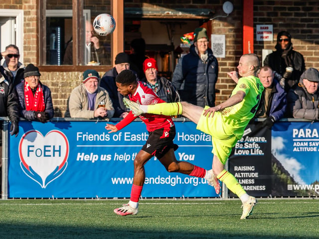 Action from Eastbourne Borough's win over Hungerford Town in the National League South