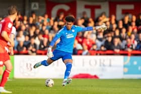 Corey Addai was in box office form for the Sky cameras as Crawley Town beat MK Dons 3-0 | Picture: Eva Gilbert