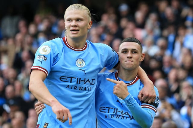 Manchester City's Erling Haaland and Phil Foden have achieved a combined xG of 2.98. The pair have combined to score three goals from 11 shot combinations.