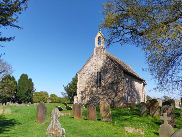 All Saints Church is a small rural chapel with Norman origins and a chancel likely dating back to the 13th century.