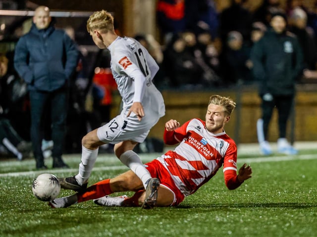 Action from Eastbourne Borough's Sussex Senior Cup quarter-final versus Hastings United
