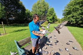 Billy said he often treats ‘weak and dehydrated’ pigeons before taking them to Beach House Park in Worthing – where they are regularly fed by the public