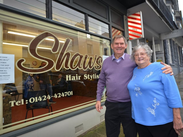 Shaw's hairdressers, Norman Road, St Leonards, is closing its doors after 78 years of trading. Pictured: Michael and Sue Shaw.
