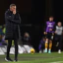 Gary O'Neil, Manager of Wolverhampton Wanderers, reacts during the FA Cup Third Round Replay match against Brentford