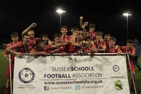 Horsham Under 19s celebrate League Cup Win.