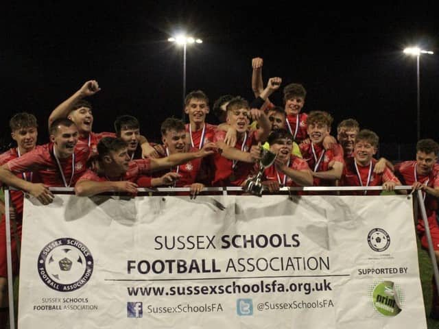 Horsham Under 19s celebrate League Cup Win.