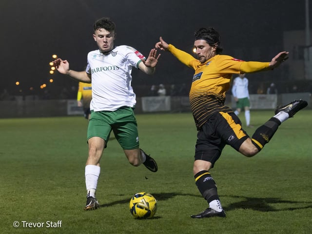 Action from Littlehampton Town's win over Bognor Regis Town in the Sussex Senior Cup