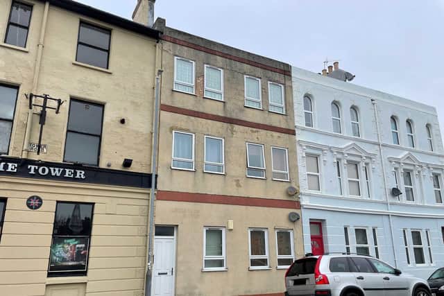 A second-floor one-bedroom flat needing improvement, 2C Nealbrook House in Tower Road, St Leonards, offered jointly with Philcox, Cuddington & Mitchell, went under the gavel at precisely £76,001 after strong bidding.
