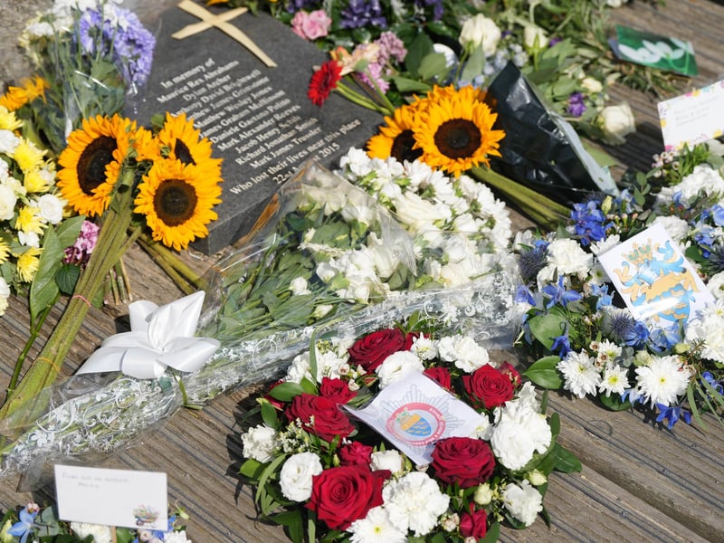 Floral tributes were laid on the Shoreham Old Tollbridge