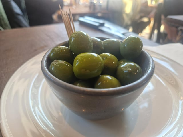 Sicilian Olives Nocellara at Fatto a Mano, Hove.