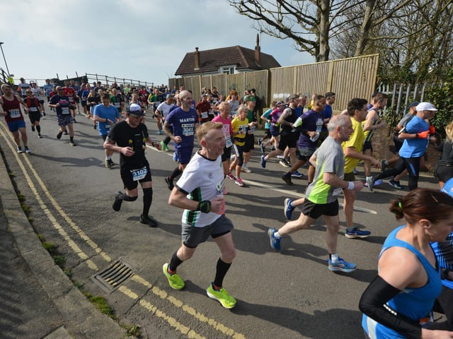 Action in the 2026 Hastings Half Marathon