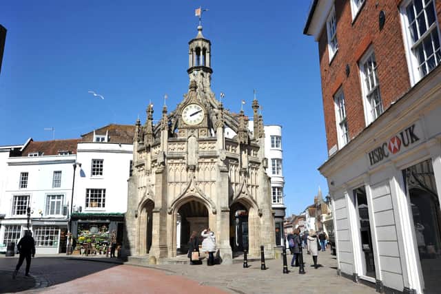 Chichester's Market Cross stands on the crossroads where North Street, East Street, South Street and West Street meet. Picture: S Robards / Sussex World SR2304064