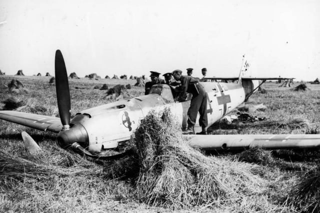 A Messerschmidt 109 shot down in the Hastings area