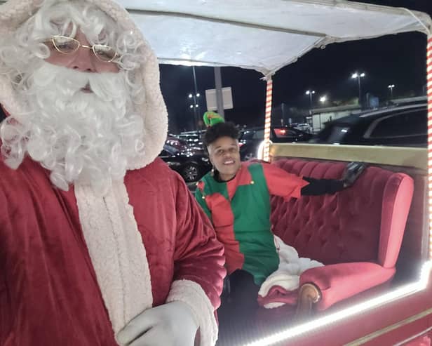 Santa and his sleigh raised more than £1,800 for good causes in December 2023: Image: Francis Guidera