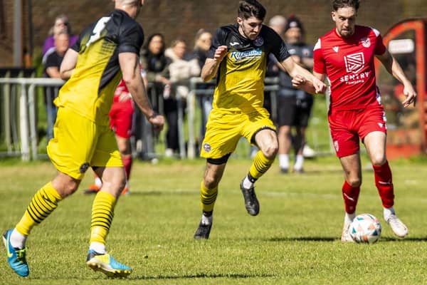 Action from the Seaford-Wick final - but it was marred by trouble that has led to a number of Wick fans being told they will be banned for life | Picture: Paul Trunfull