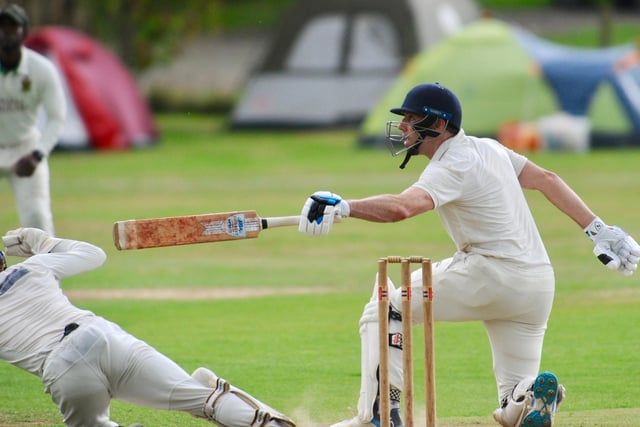 Action from Findon CC's Sussex League division two clash with Burgess Hill