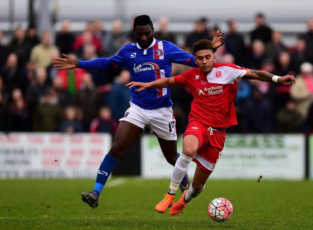 Horsham new boy Harry Osborne (right) in action for of Welling United  during the Emirates FA Cup second round match against Carlisle United in 2015. Picture by Dan Mullan/Getty Images)